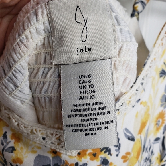 Joie Maxi Dress 6 Spaghetti Straps Cottagecore Prairie Lace Boho Wedding Beach - Picture 10 of 12